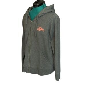 Patagonia Womens Flying Fish Ahnya Full Zip Hoodie Forge Grey Organic Cotton Med